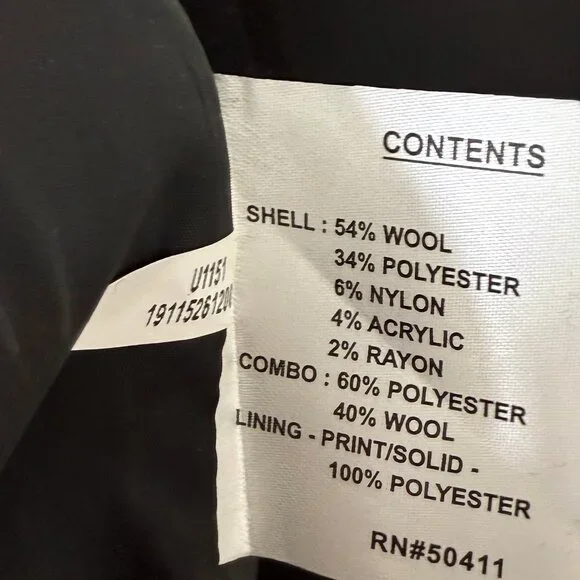 Nine West black wool blend coat - Picture 9 of 9